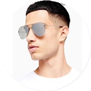 Topman Silver Pilot Sunglasses